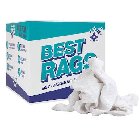 Monarch W500 Eco-Terry Wipers White - 10lb Box N-W500-10